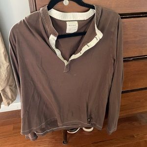 BILLY REID Mens Brown Henley Medium